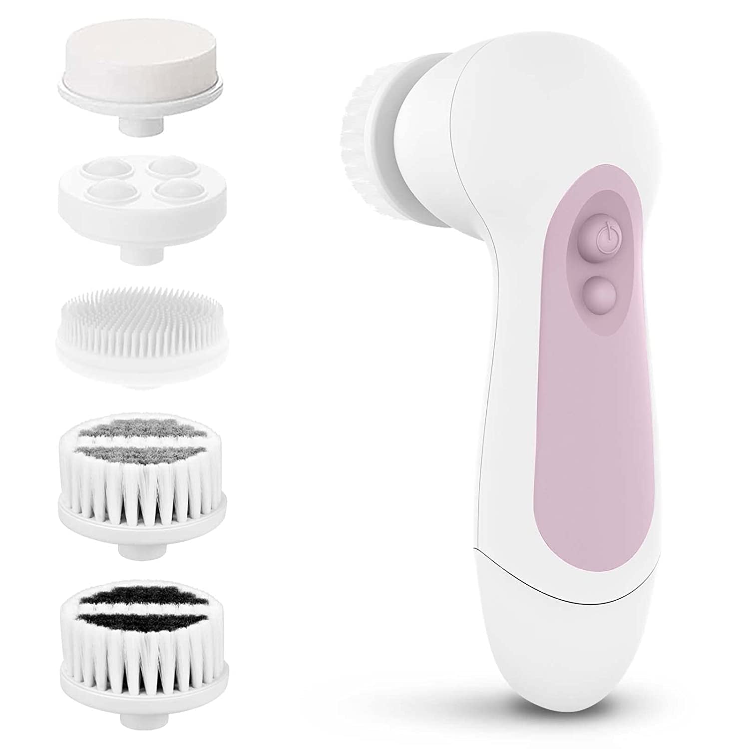 Waterproof Facial Cleansing Spin Brush Set with 5 Exfoliating Brush Heads - Electric Face Scrubber Cleanser Brush by  - Face Brush for Gentle Exfoliation and Deep Scrubbing