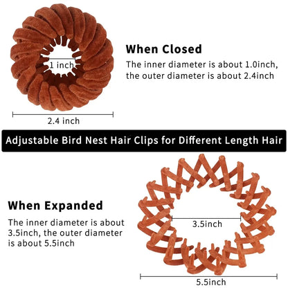 2Pcs Ponytail Hair Clips for Women Bird Nest Shaped Hair Claw Girls Simple Hairpin Lazy Braider Tool Women Hair Accessories